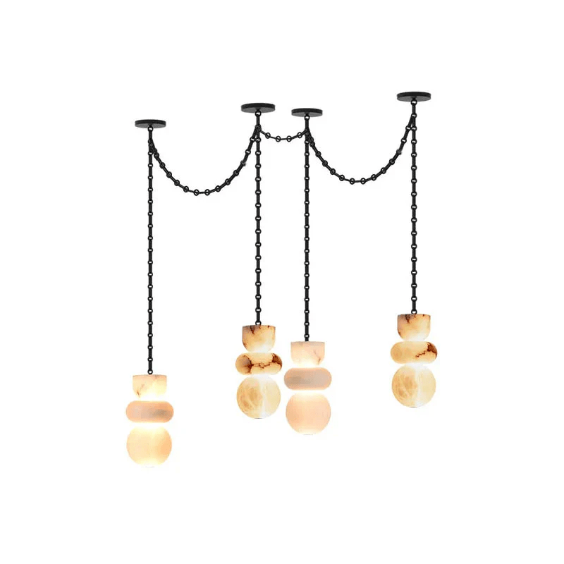 Orba chandelier with black color accents.