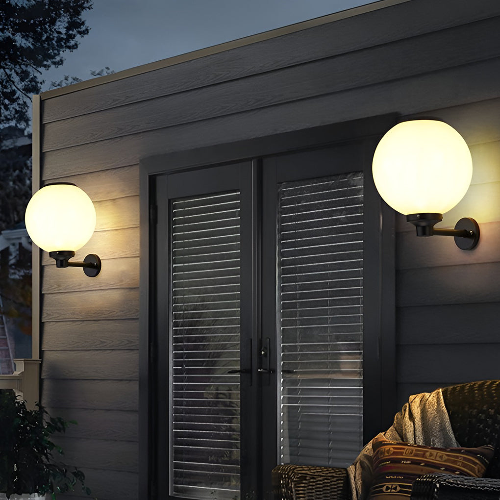 Silver Round LED Modern Outdoor Wall Lamp