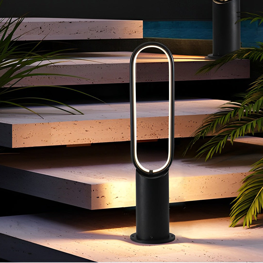 Modern Long Linear LED Solar Pathway Lights in Black , Waterproof