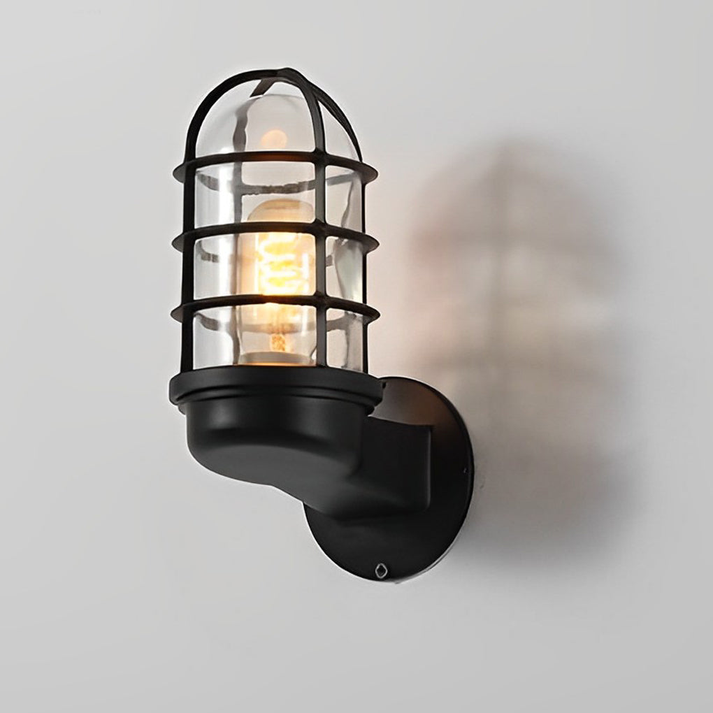 Vandal Retro Cage American-style Glass Outdoor Wall Lamp