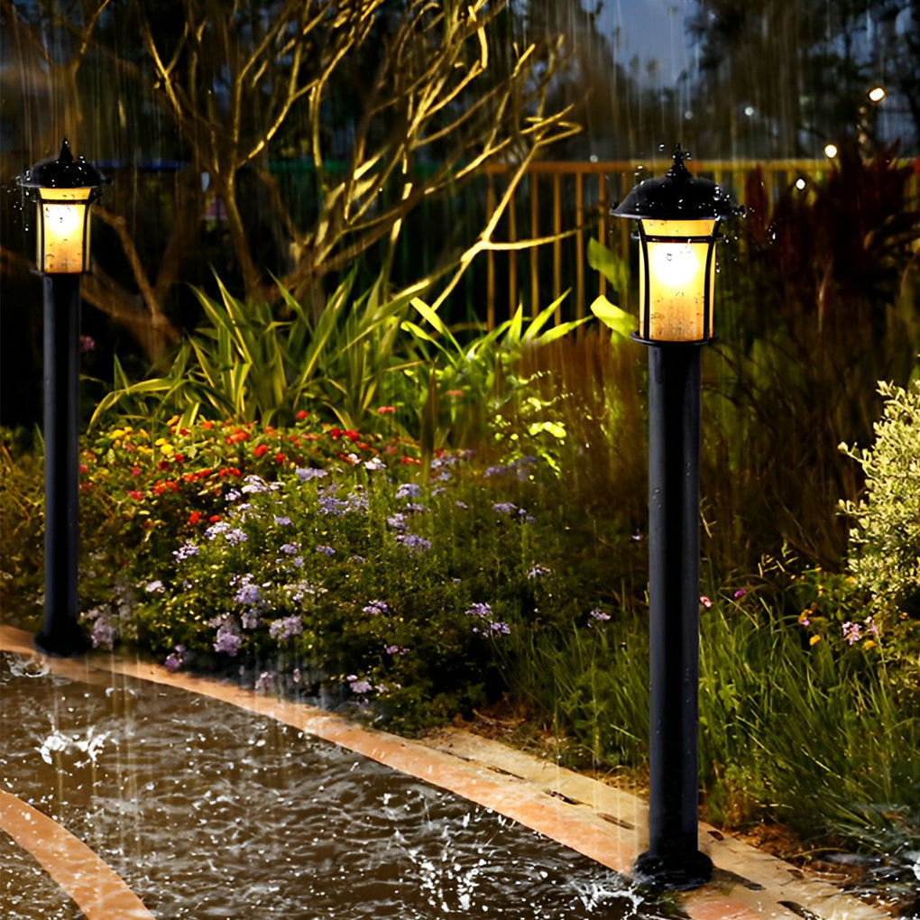 Rhean Classic Old England-Style LED Glass Outdoor Lamp