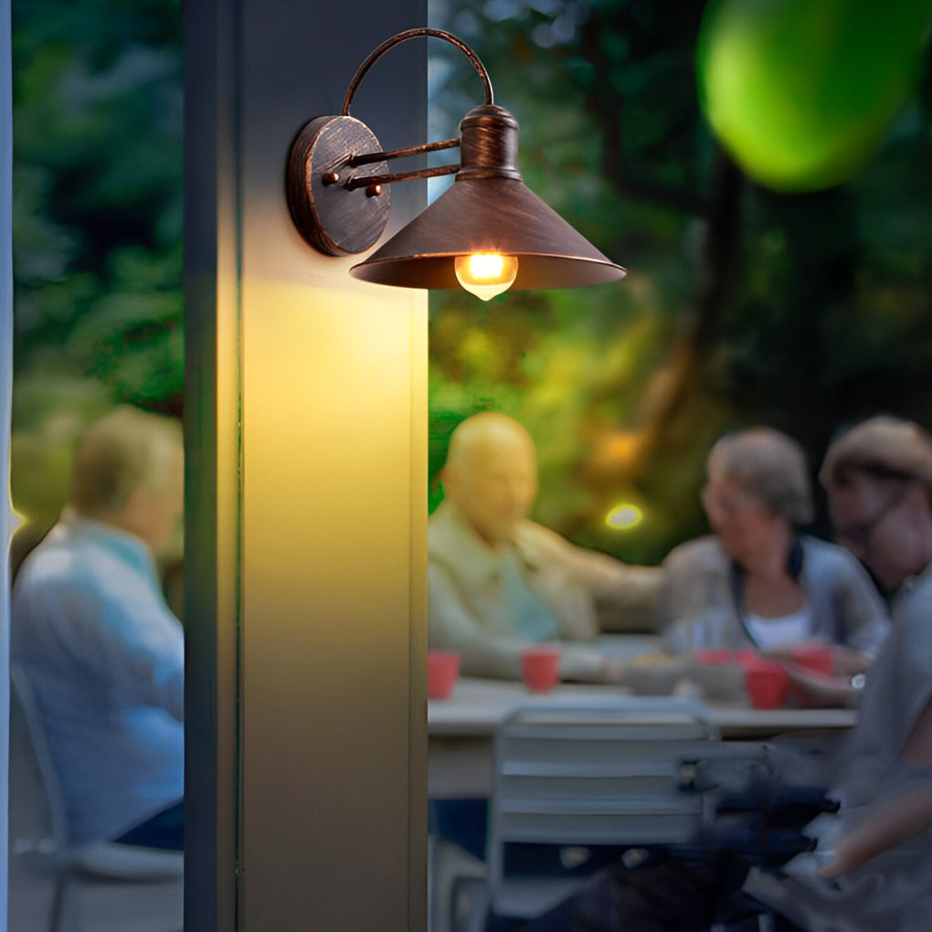 Nerissa Retro Conical Industrial Outdoor Wall Lamp