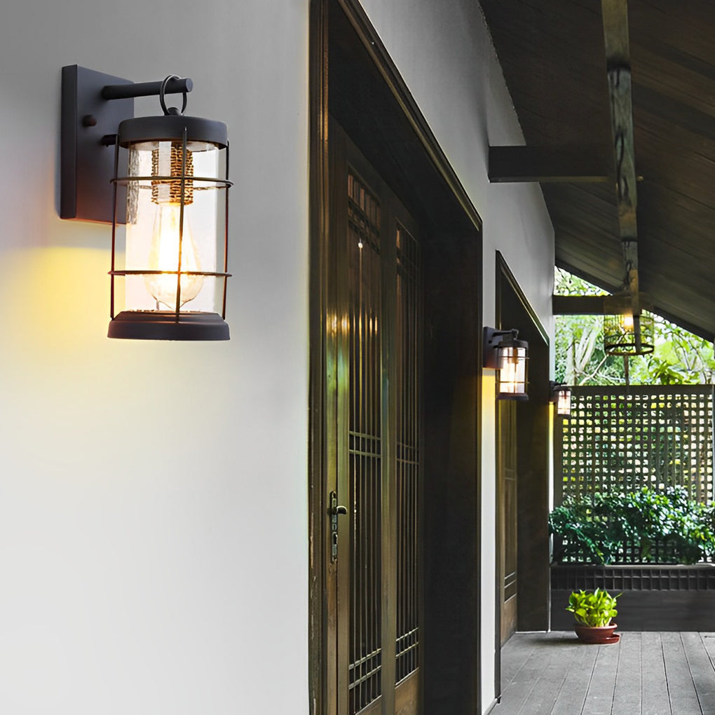 Honou Retro Rustic Glass Exterior Wall Lights