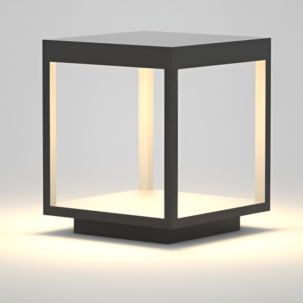 Diane Modern Frame Pier-Mounted Steel Outdoor Post Light