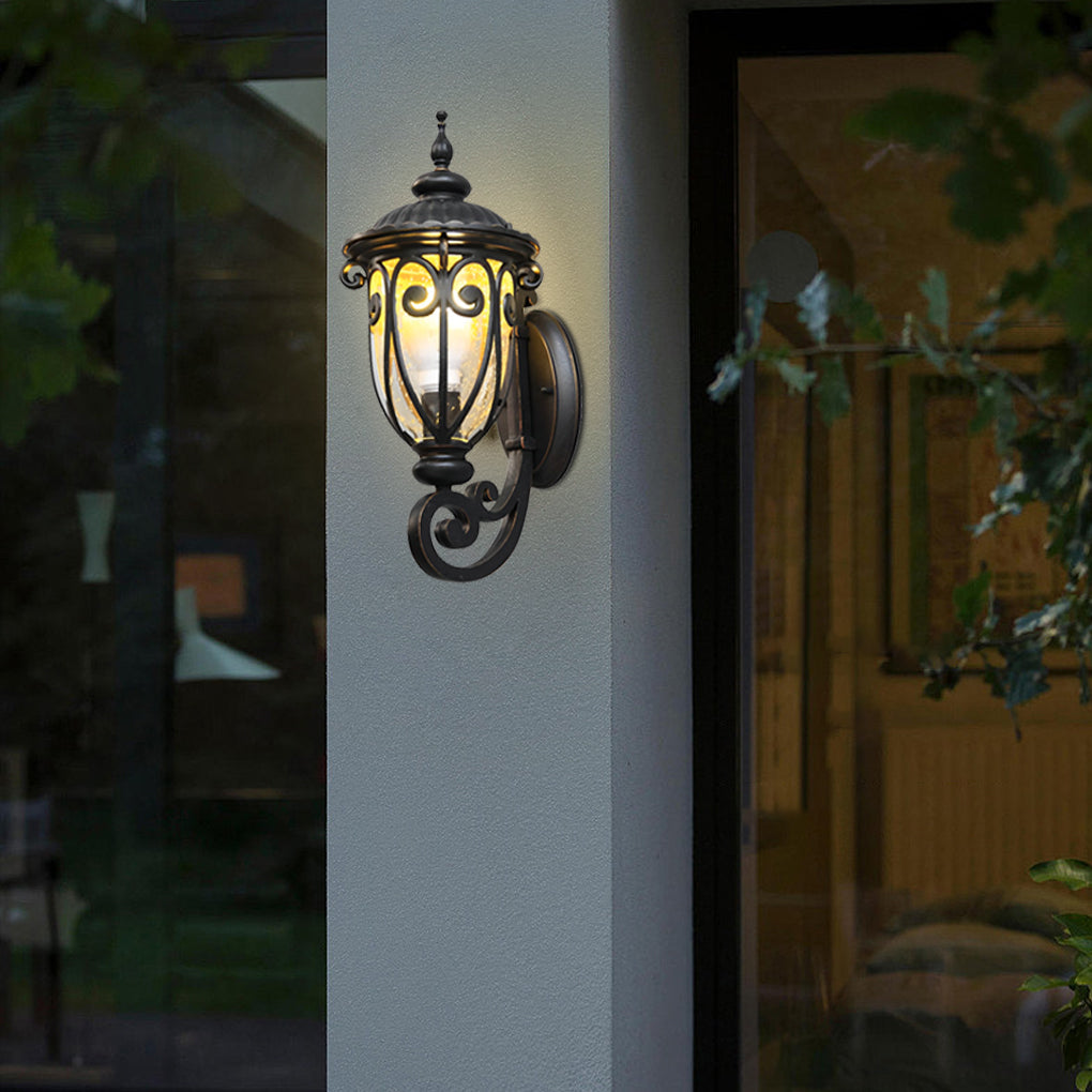 Edan Antique Seeded Glass Outdoor Wall Light