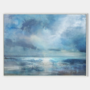 Original Abstract Beach Painting ABSH18 - Neutralighting