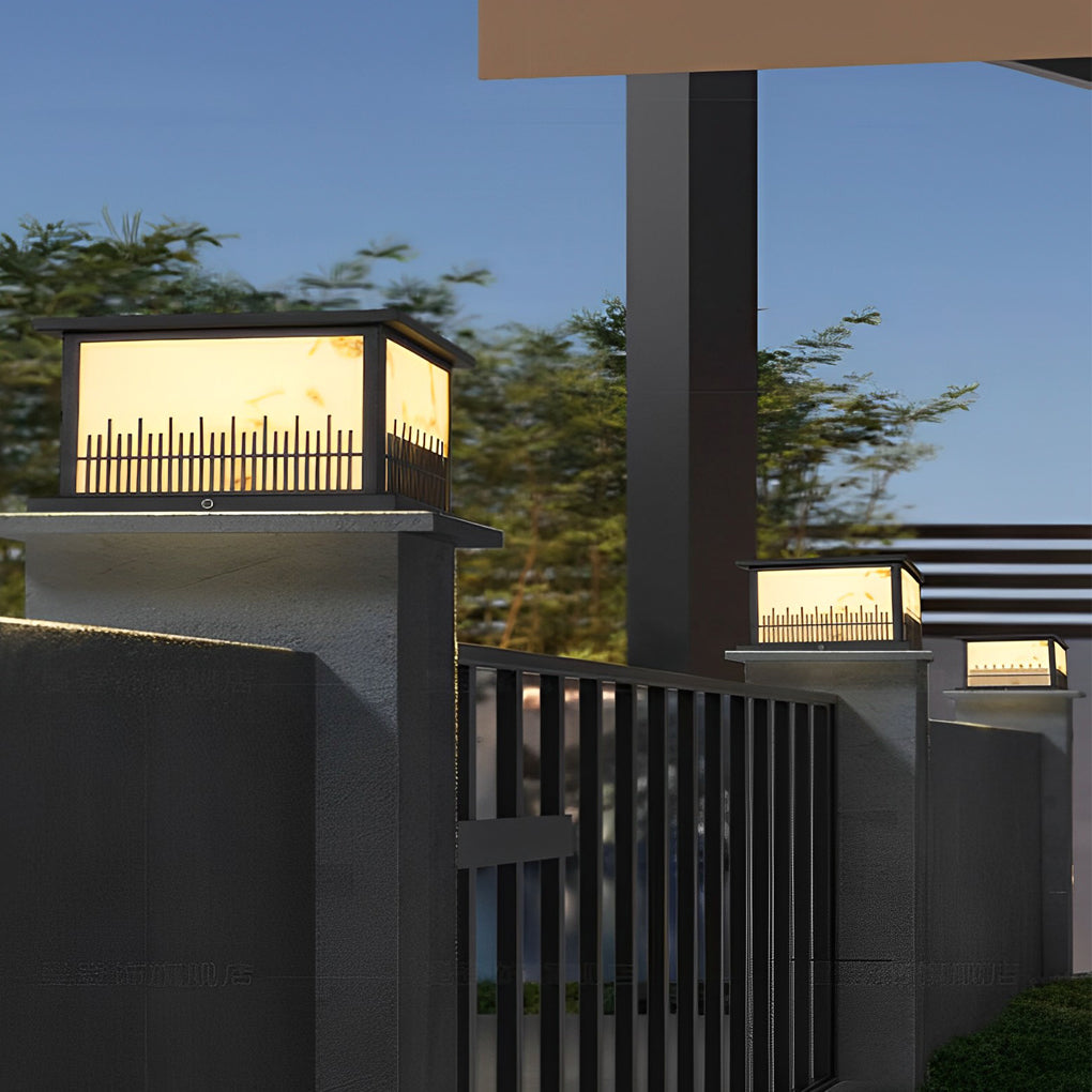 Patty Square Retro Solar Resin Outdoor Fence Post Lights