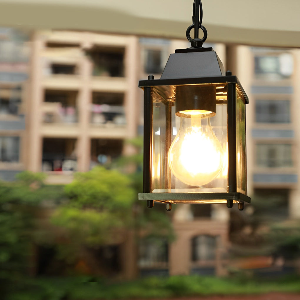 Alma Square Modern Glass Outdoor Pendant Lights