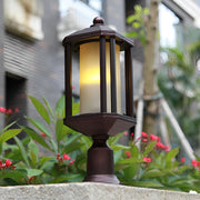 Ophelia Retro Rose Gold American Outdoor Pillar Lamp