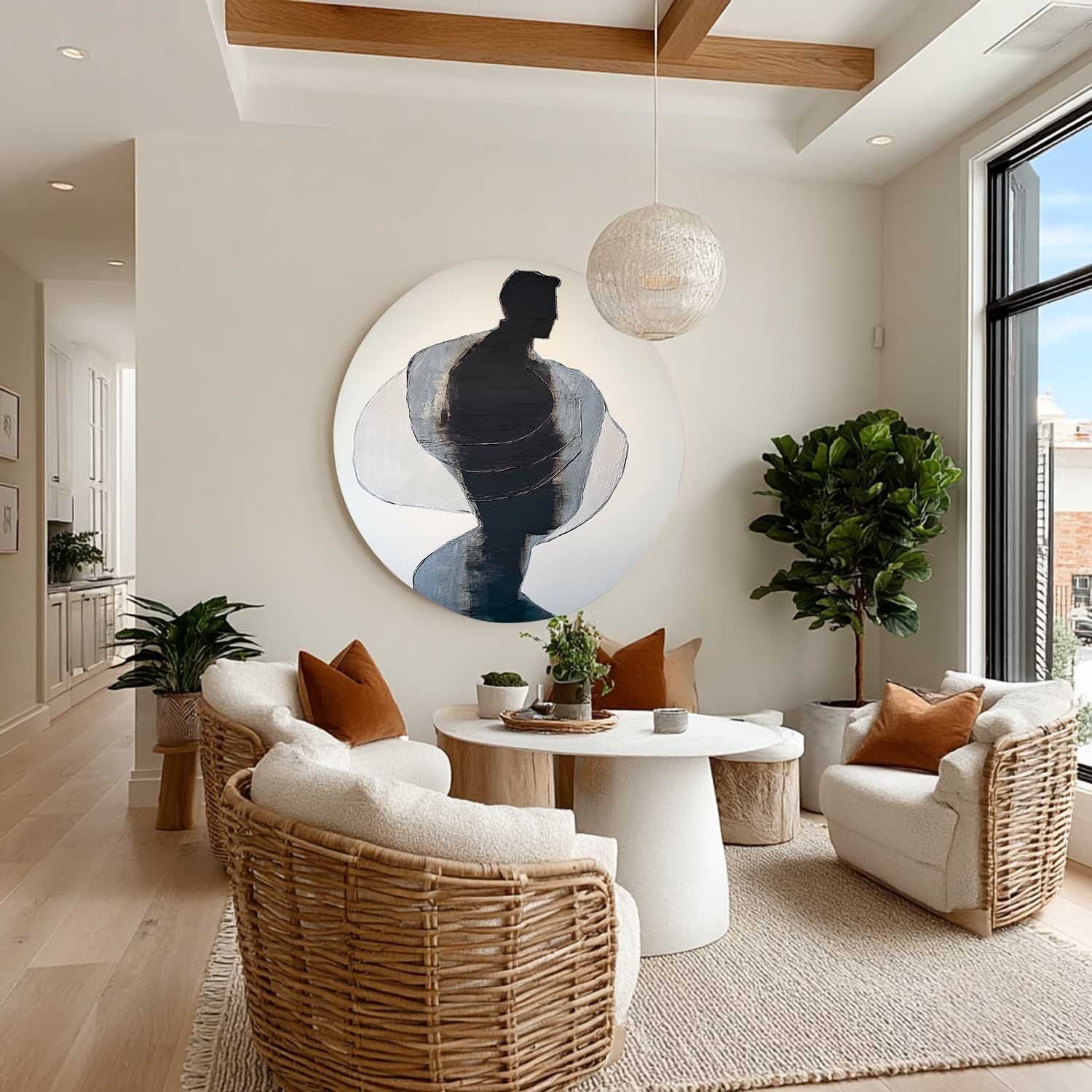 Wall Art Textured Male Figure Silhouette - Neutralighting