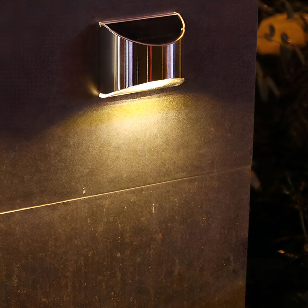 Lacy Minimalist Silver Modern Solar Stainless Steel Wall Lamp