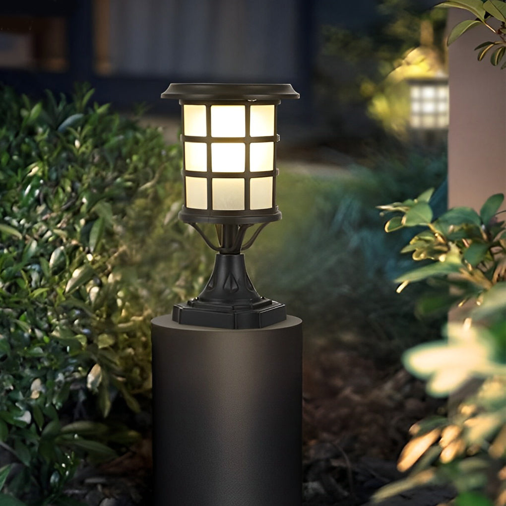 Stacy Round Cage LED Modern Outdoor Fence Post Lights