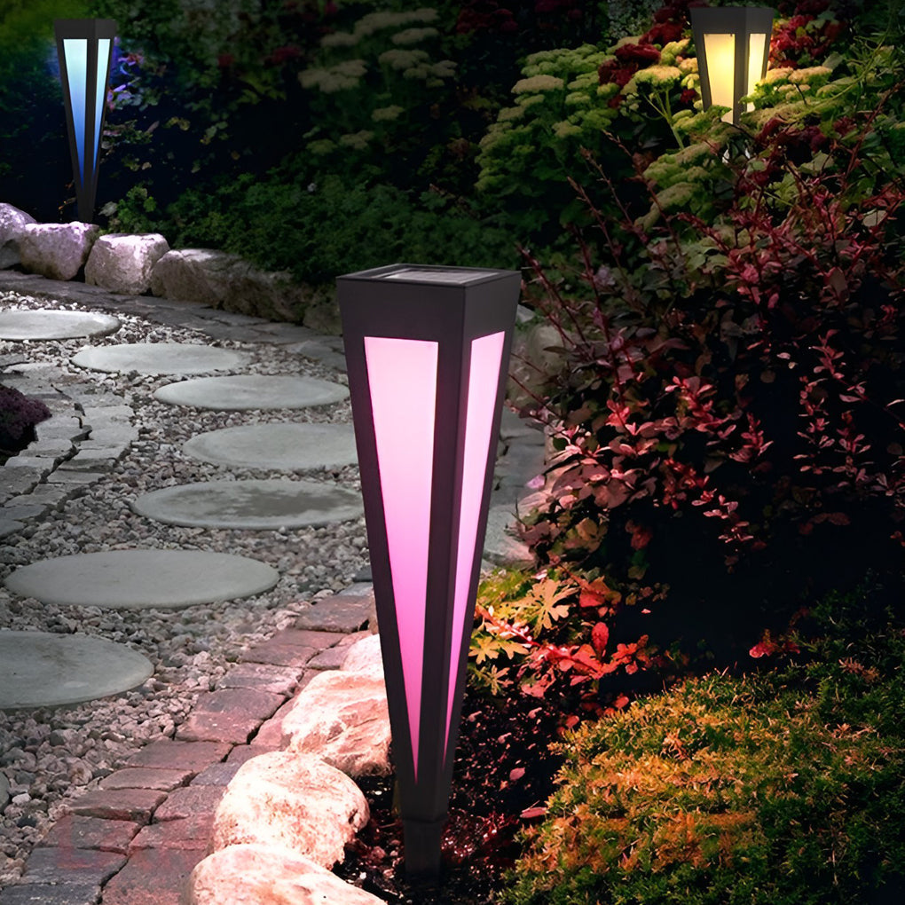 Migh RGB Square Top Conical Outdoor Lawn Light