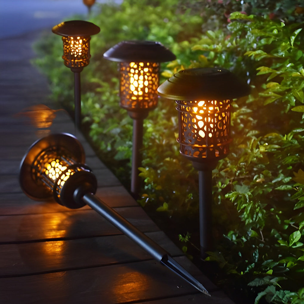 Orson Hollow LED Flame Modern Solar Lawn Lights
