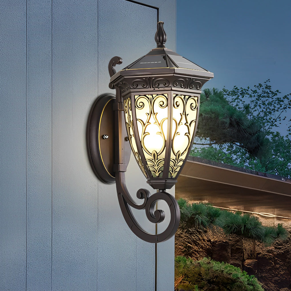 Melvina Vintage Flower American Outdoor Wall Lamp