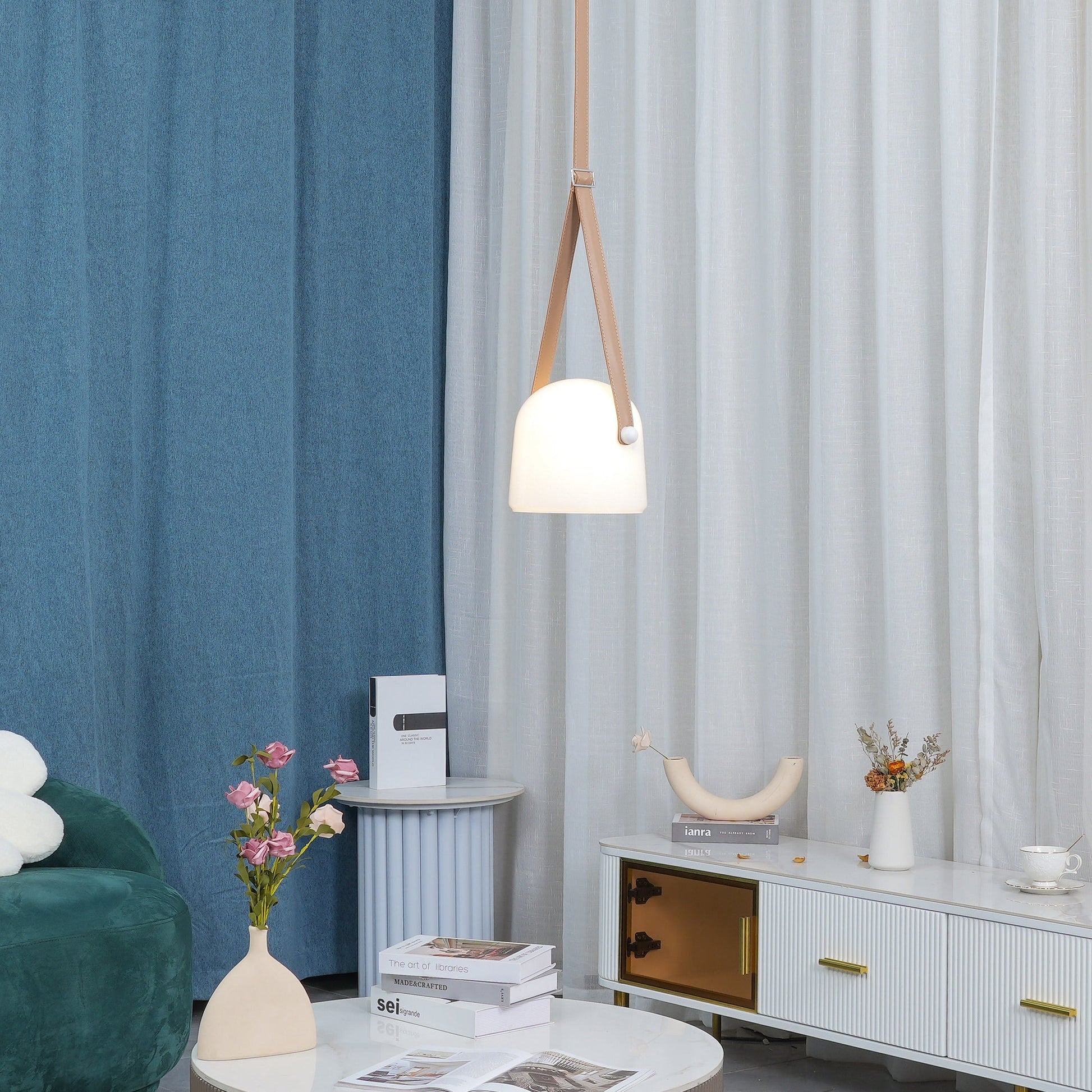 Averisce Leather Industrial Pendant Light-Neutral Decor
