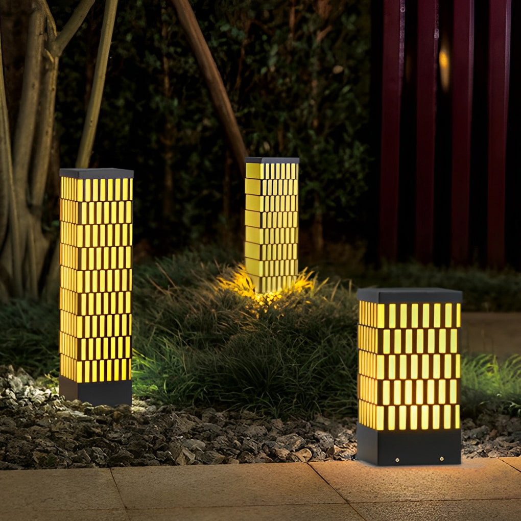 Evely Grid-Designed Modern Marble Outdoor Lawn Lamp