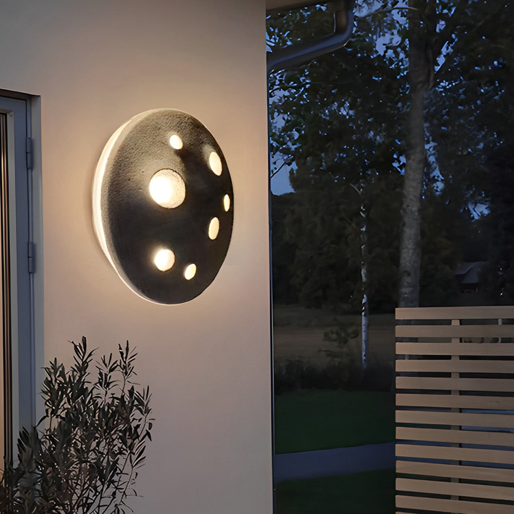 Muriel Creative Lunar Crater Stone Outdoor Wall Lamp