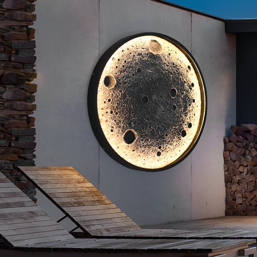 Rebellious Round Moon Modern Outdoor Wall Lights