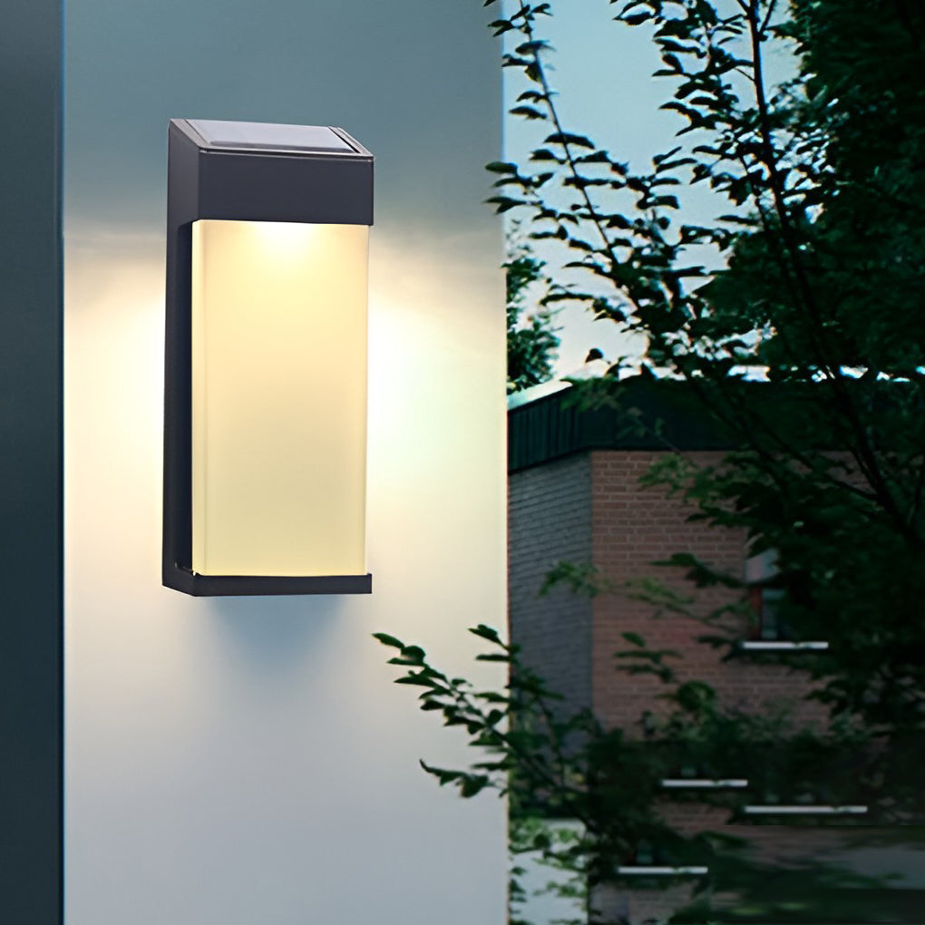 Laon Rectangular LED Light-controlled Outdoor Sconce Light