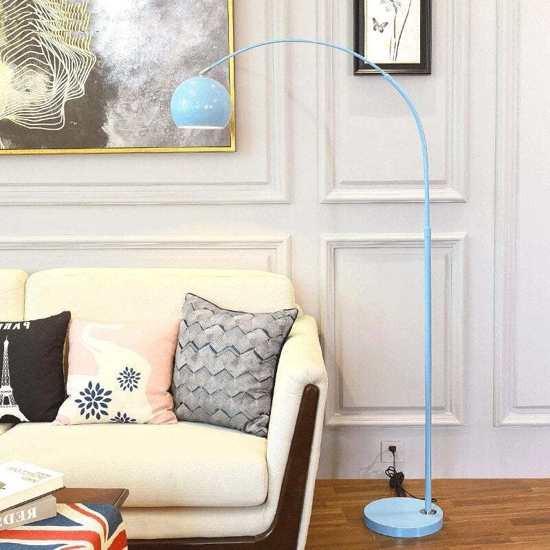 Mira Macaron Modern Fishing Arc Floor Lamp - Neutral Decor