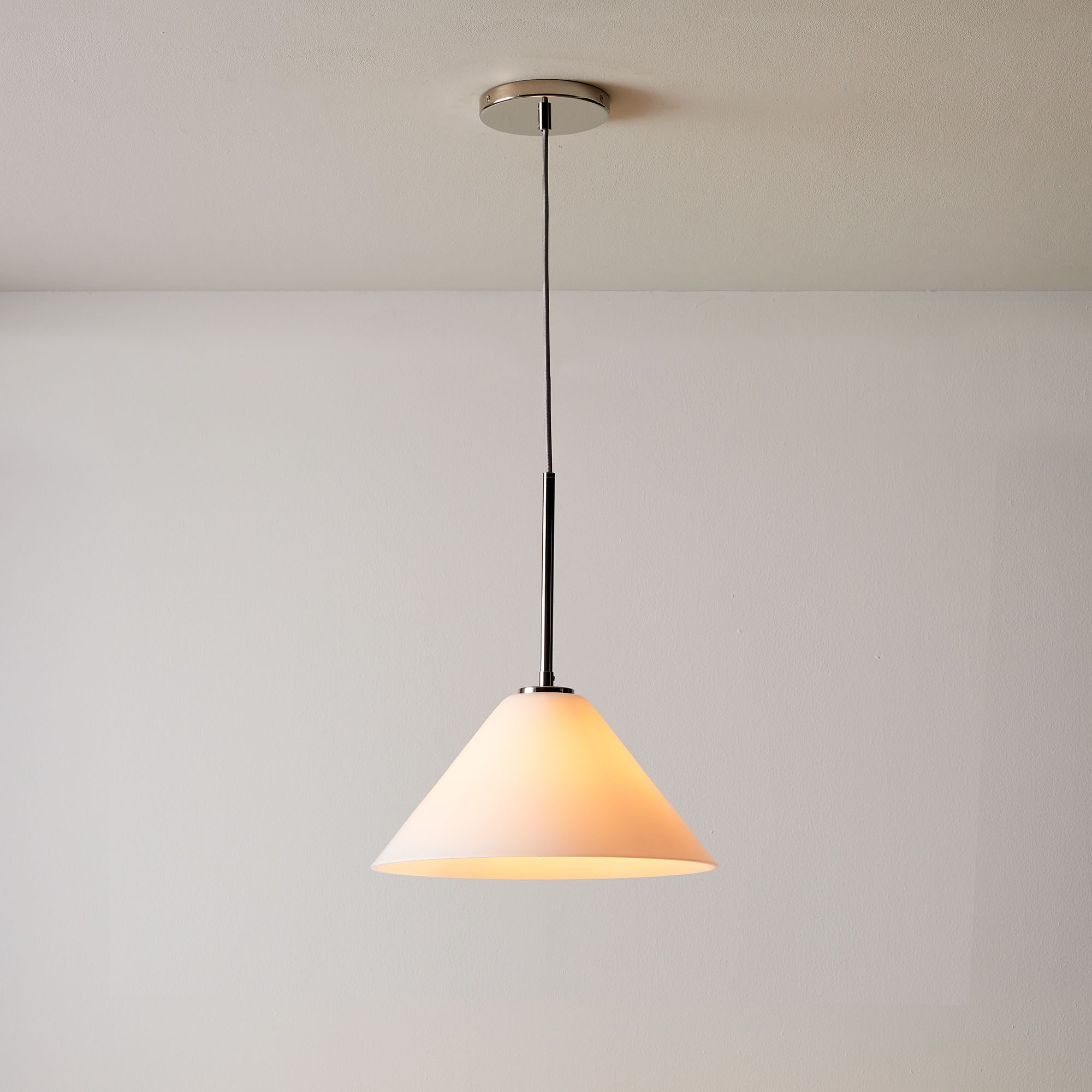Cone Milk Clear Glass Cone Pendant Light for Kitchen-Neutral Decor