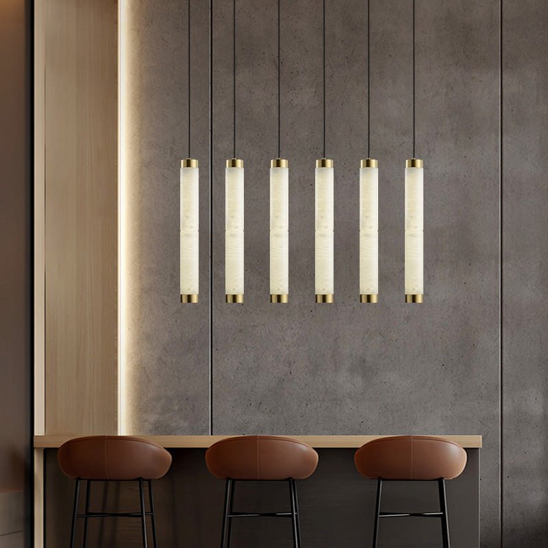 Lira Cylindrical Alabaster Pendant Light-Neutral Decor