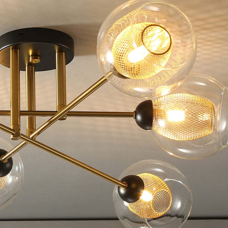 Valentina Industrial Glass Globe Chandelier LED, 6 Style - Neutral Decor