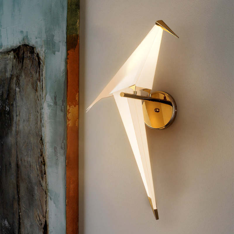 Arisha Wall Lamp Bird Vintage/Art-Deco, Metal/Acrylic, Bedroom - Neutral Decor