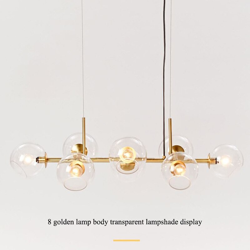 Valentina Modern Glass Globe Bubble Pendant Light Black/Gold - Neutral Decor