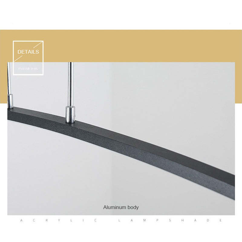 Arisha Curved Linear Pendant Light for Dining Room, Black/White - Neutral Decor