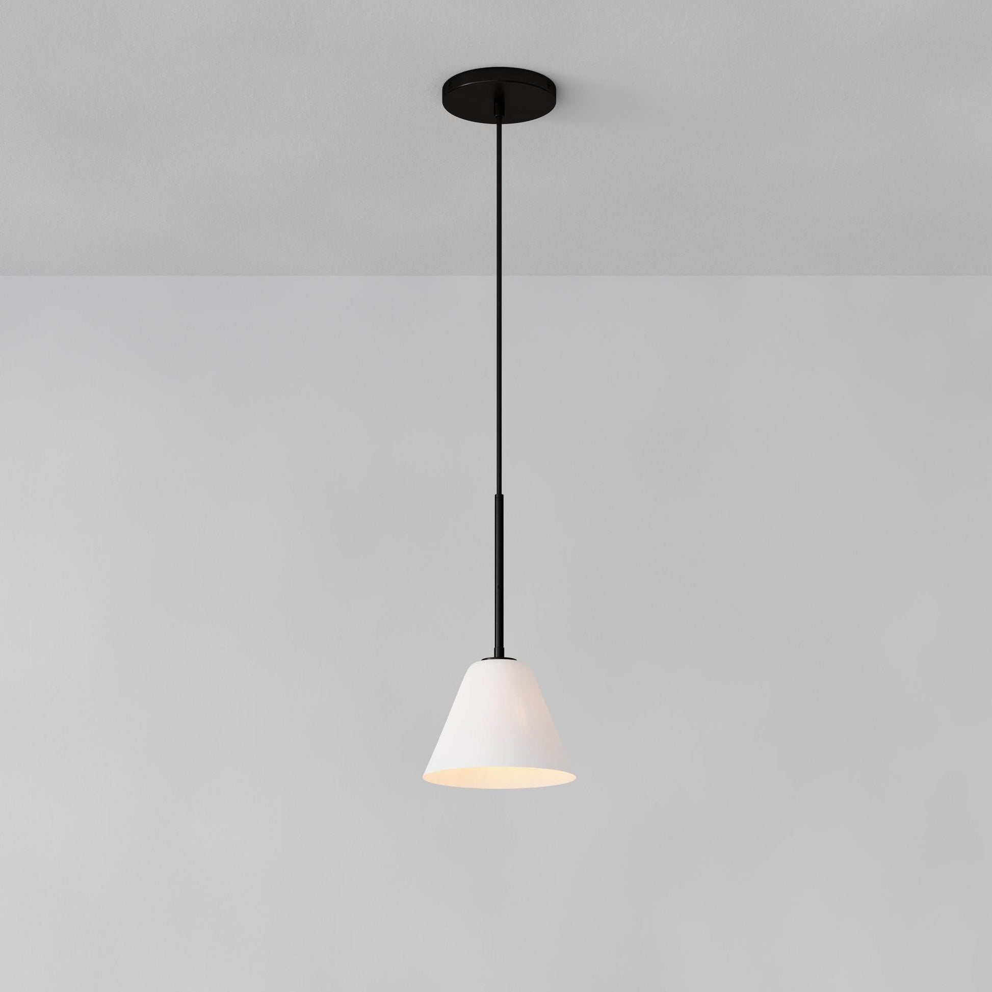 Cone Milk Clear Glass Cone Pendant Light for Kitchen-Neutral Decor