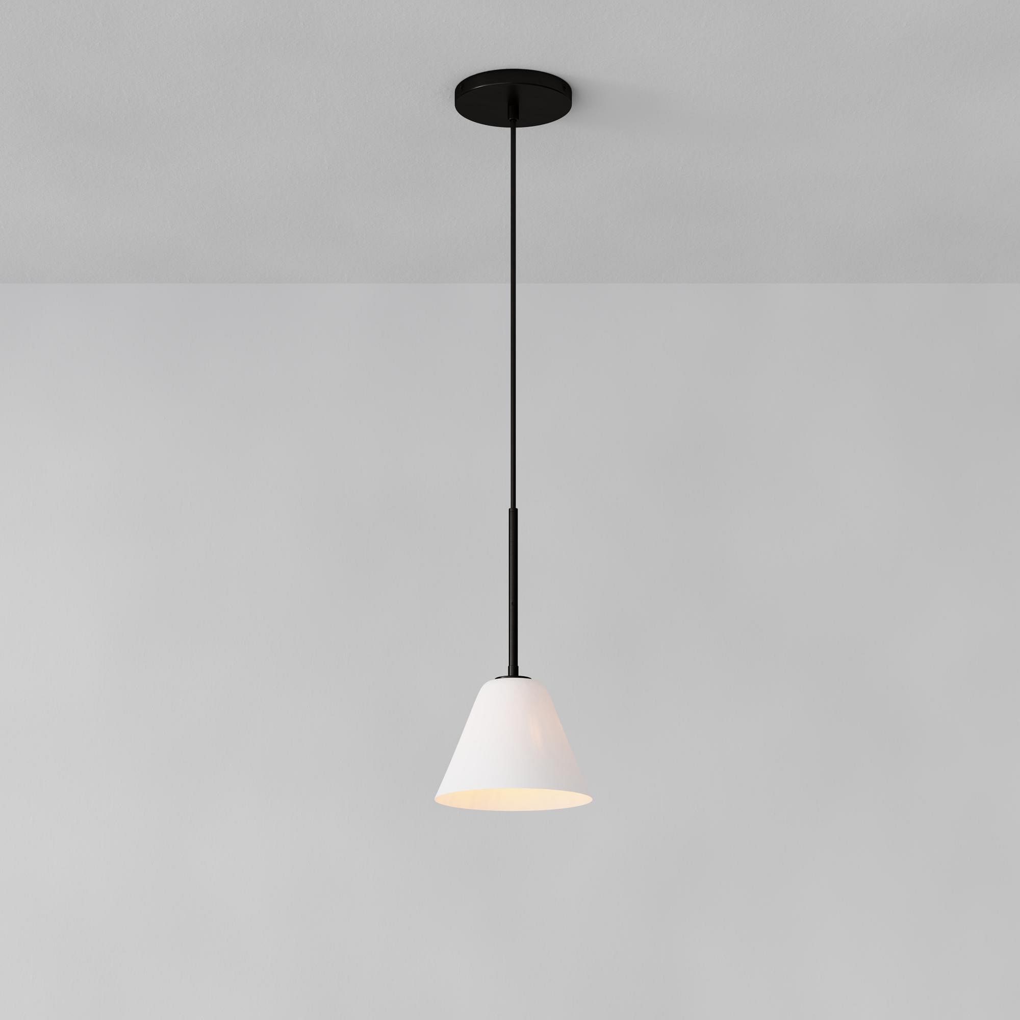 Cone Milk Clear Glass Cone Pendant Light for Kitchen-Neutral Decor