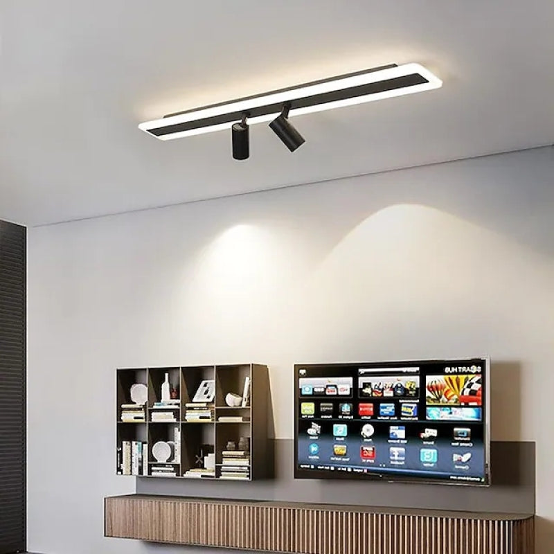 Aim Minimalist Double-linear Ceiling Light Spotlight, Black - Neutral Decor