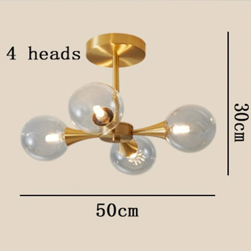 Valentina Contemporary Flush Mount Ceiling Light, Glass Bubble - Neutral Decor