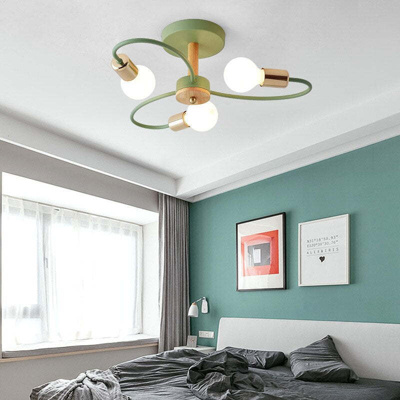Arisha Elegant Metal/Glass Flush Mount Ceiling Light, Grey/Green - Neutral Decor