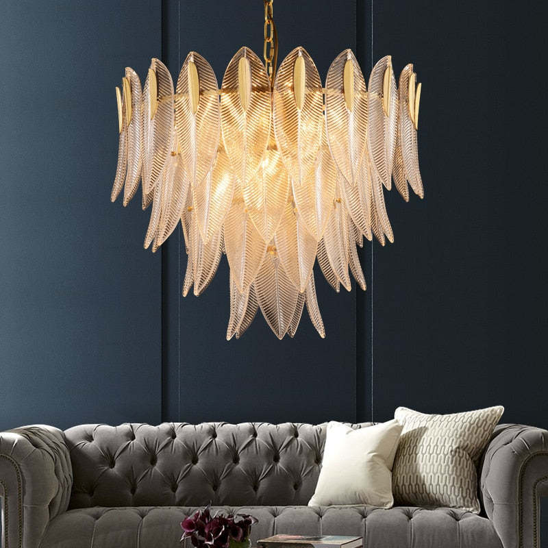 Kristy Modern Gold Feather Chandelier, 3 Style - Neutral Decor