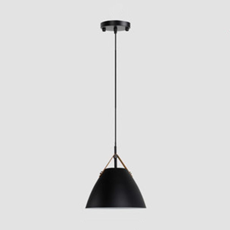 Valentina Modern Frisbee Shaped Metal Pendant Light, Black/White - Neutral Decor