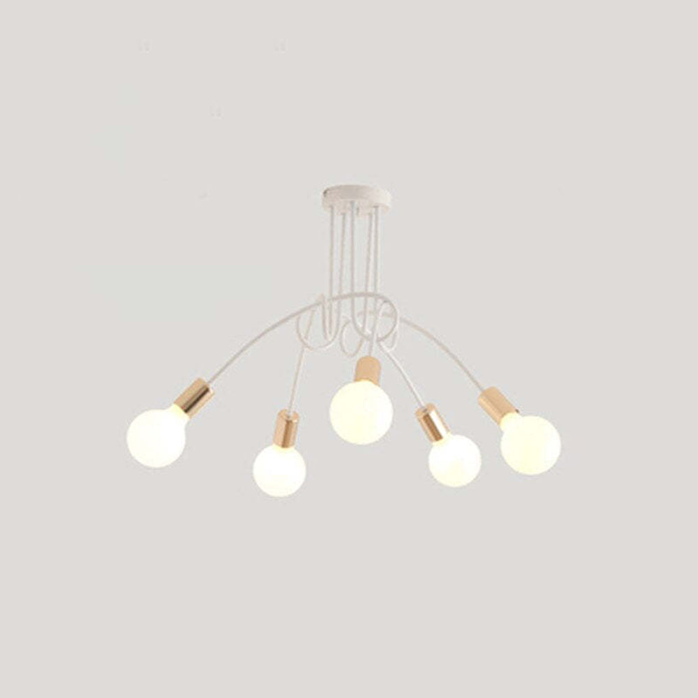 Arisha Modern Linear Curve Metal Ceiling Light, Dining Room/Living Room - Neutral Decor