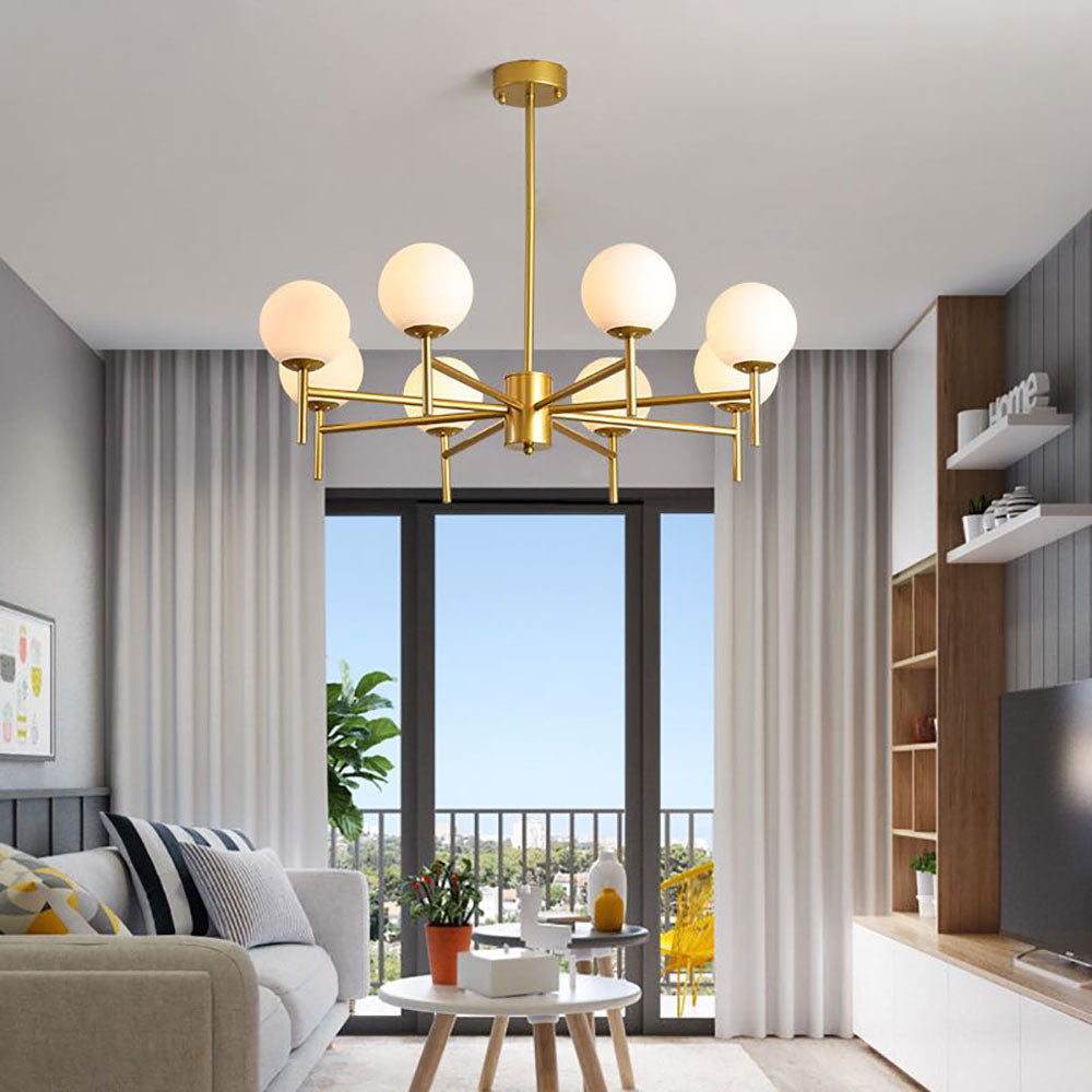 Silva Modern Globe Bubble Metal/Glass Pendant Light, Gold/Black - Neutral Decor