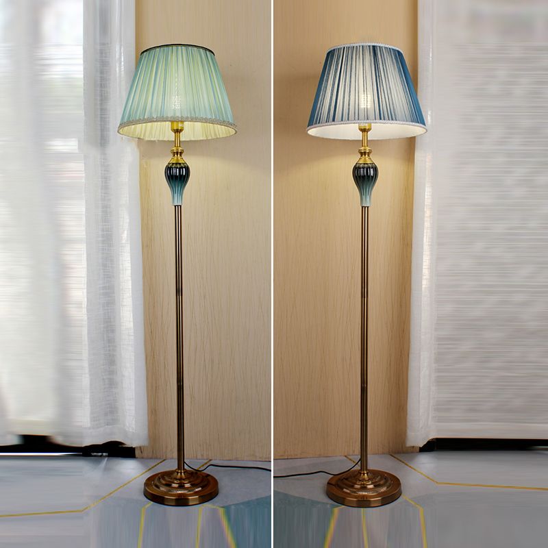 Eryn Antique Floor Lamp, Multi Colors, Metal/Fabric, Bedroom - Neutral Decor