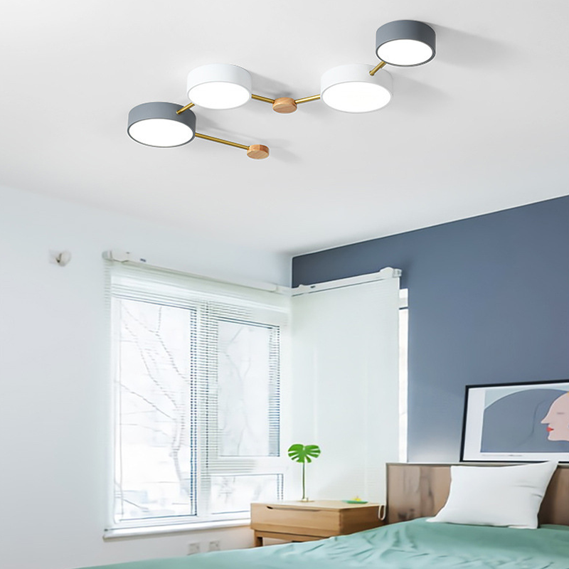 Arisha Modern LED Ceiling Light Acrylic Log Living Room Bedroom White Grey - Neutral Decor