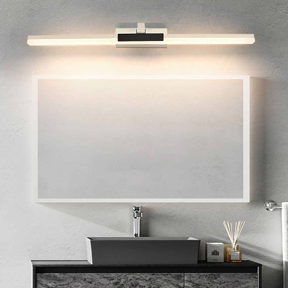 Arisha Modern Linear Mirror Front Metal Vanity Wall Lamp, Black/White - Neutral Decor