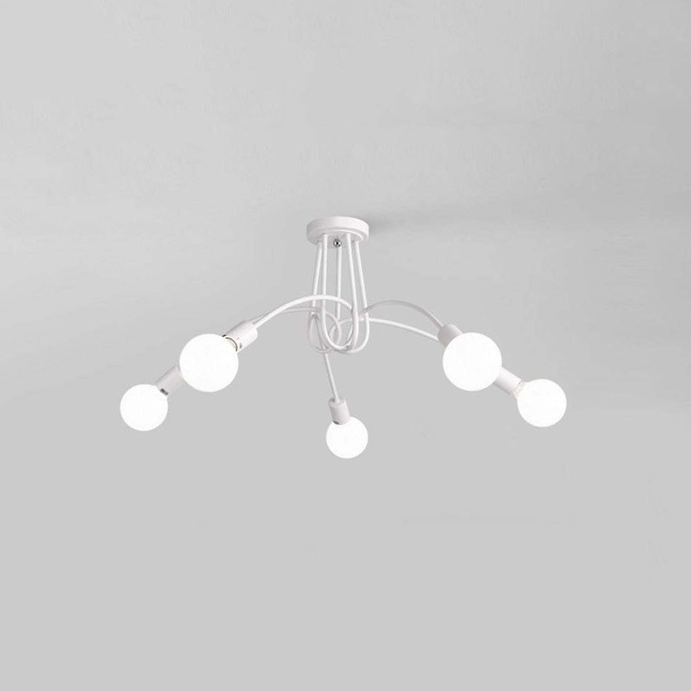 Arisha Modern Linear Curve Metal Ceiling Light, Dining Room/Living Room - Neutral Decor