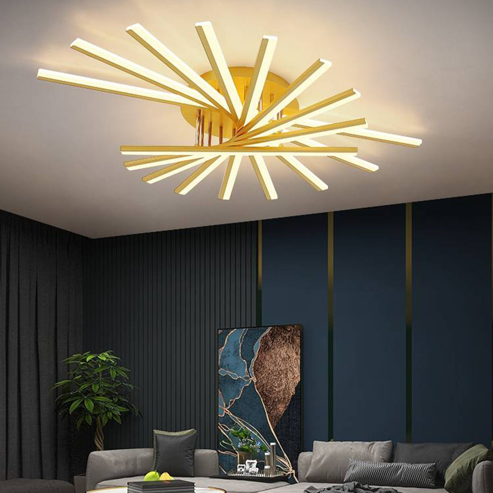 Arisha Linear Flush Mount Ceiling Light, 4 Colour - Neutral Decor