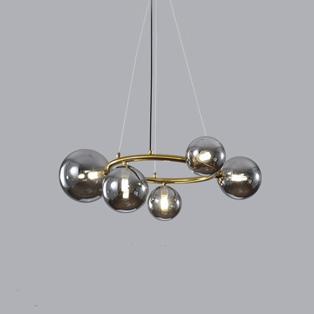 Valentina Modern Designe Wave Metal/Glass Pendant Light, White/Gold - Neutral Decor