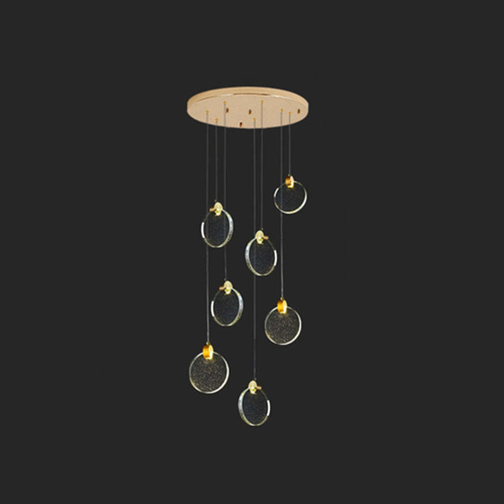 Kristy Luxury Circular Ripple Round Crystal Golden Chandelier - Neutral Decor