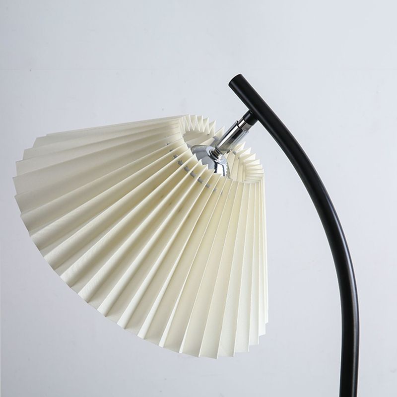Ozawa Modern Arc Pleated Metal Fabric Floor Lamp, 3 Color - Neutral Decor