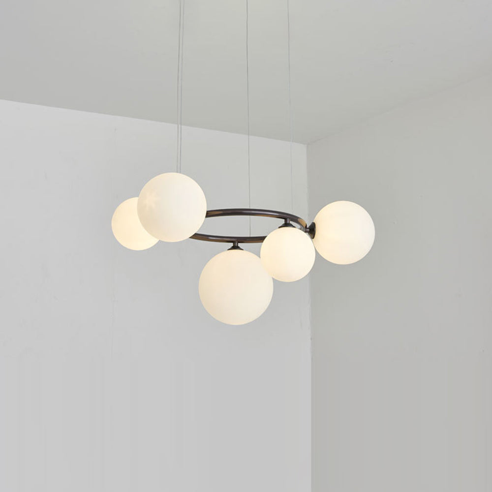Valentina Modern Designe Wave Metal/Glass Pendant Light, White/Gold - Neutral Decor