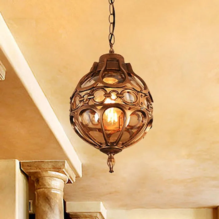 Silva Loft Sphere Vintage Farmhouse Rustic Pendant Light Black/Bronze Dining Room - Neutral Decor